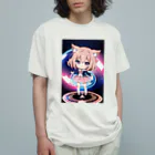 AIオリジナルイラスト　美女男子の癒し効果のミニキャラ Organic Cotton T-Shirt