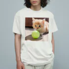 SkyBlueのもふもふな子猫 オーガニックコットンTシャツ