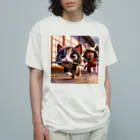 andanteのわくわくshopの猫と侍と刀 Organic Cotton T-Shirt