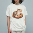 しき設計のモフ猫屋茶トラ オーガニックコットンTシャツ