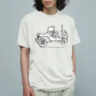 ファンシーTシャツ屋のJeep イラスト ライン画 オーガニックコットンTシャツ