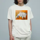 Yoshico-1655の幸せな夢をみる仔猫たち・油絵 オーガニックコットンTシャツ