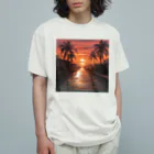 raihの夕日 オーガニックコットンTシャツ