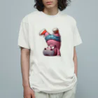 kangekiの逆さまのカバ オーガニックコットンTシャツ