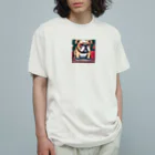 barisukaのフェイスアートするブルドッグ オーガニックコットンTシャツ