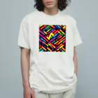 Happy　Rainbow　Flagのレインボーフラッグ オーガニックコットンTシャツ