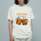 JUNK_HEDDのビールでハッピー オーガニックコットンTシャツ