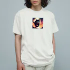 増税やめてーのかわいい猫の威嚇 オーガニックコットンTシャツ