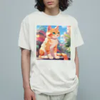 masasan0118の窓辺に佇む、かわいらしい猫ちゃんの姿🐱✨ Organic Cotton T-Shirt