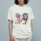 KenHana ハウスのパグ犬　ケンちゃん　花ちゃん オーガニックコットンTシャツ