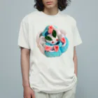 帽子屋の羊のお店の雪どきと雪兎 Organic Cotton T-Shirt