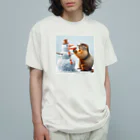 hirashoの雪だるまとマーモット Organic Cotton T-Shirt