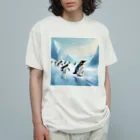 Toppogidaikonの競争するペンギン達 オーガニックコットンTシャツ