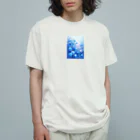 AQUAMETAVERSEの青い薔薇の花園　BLUE PLUM  691 オーガニックコットンTシャツ