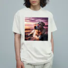 AQUAMETAVERSEのサングラスをかけた、かわいい犬 Marsa 106 Organic Cotton T-Shirt