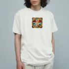 bigbamboofamilyのステンドガラス オーガニックコットンTシャツ