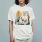 hiname-studioのペルシャ猫 オーガニックコットンTシャツ