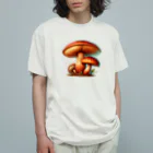 mushupのサクラシメジ オーガニックコットンTシャツ