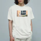 nekozou1986の窓際猫 オーガニックコットンTシャツ