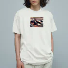 Kamumaのレーシングカーのスリリングな一瞬 オーガニックコットンTシャツ