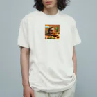 AYA_KARDASHIANのインドでチキンティッカマサラを食べているハリネズミ Organic Cotton T-Shirt