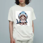 IloveCatのサメのフードを被った愛くるしい子猫 Organic Cotton T-Shirt