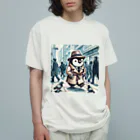 Under the seaの都会ペンギン オーガニックコットンTシャツ