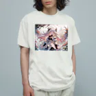 bellzetのWhite Pink Druid Organic Cotton T-Shirt