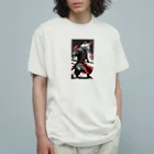 カジャ　かつみ　katsumi kajaのサムライ猫パート1[SAMURAI　CAT] Organic Cotton T-Shirt