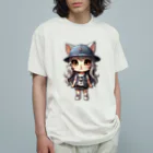 RANRAN2432MPJの猫派アイドル　にゃにゃ美ちゃん オーガニックコットンTシャツ