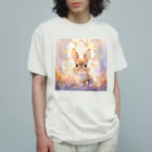 はなうさまほのうさぎとステンドグラス②｡.:*･ﾟ オーガニックコットンTシャツ