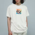 Enjoy 旅SUP!の旅するペンギン　アンコールワットでSUP！ オーガニックコットンTシャツ