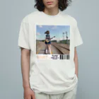 おもちショップのギターと踏切と私。 Organic Cotton T-Shirt