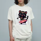 ベリーBellyの黒猫ベリーダンス オーガニックコットンTシャツ