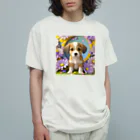 chan-takehaniの陽気な子犬と春の花々 Organic Cotton T-Shirt