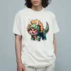 IloveCatのトリケラトプスのフードを被った子猫 Organic Cotton T-Shirt