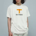 ケンコー・トキナー雑貨ショップ「ケンコーブティック」の写真用語　バミリ・オレンジ オーガニックコットンTシャツ