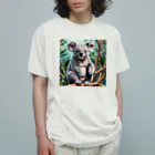 YELLOW AIART STOREのフラットベクトル コアラ オーガニックコットンTシャツ