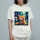 Stork_sanのにゃんともカラフルバブル Organic Cotton T-Shirt