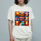 HAPPYTimeのカラフル背景 オーガニックコットンTシャツ