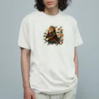 卵かけご飯 / Egg over riceの侍ライオン Organic Cotton T-Shirt