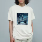 terurun19のブルーの幻想的なティアラ オーガニックコットンTシャツ