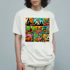 momonekokoのアメコミ風ハロウィン オーガニックコットンTシャツ