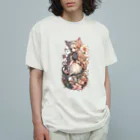 MITAKA_A_Iの植物と猫さん オーガニックコットンTシャツ