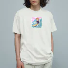 hibiking06の赤ちゃん　サーフィン Organic Cotton T-Shirt