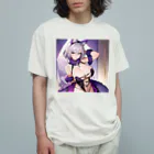 LONGSTONEの猫耳　美少女 Organic Cotton T-Shirt