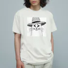 らうんじのムギワラノネコ オーガニックコットンTシャツ