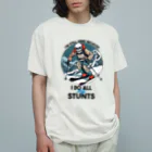 Stylo TeeのI'm Still Here Because I Do All My Stunts オーガニックコットンTシャツ