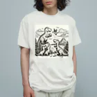 dinaso_sのティラノサウルスの家族 オーガニックコットンTシャツ