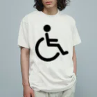 お絵かき屋さんの車椅子マーク（黒） オーガニックコットンTシャツ